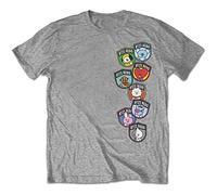 Bt21 - T-Shirt # XL Unisex Grey # Badges [Import]