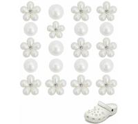 BTACGWP 1 Ensemble Pins Jibbitz, Perles & Fleurs Charms, Bijoux Déco Femmes, Compatibles Semelles Crocs Antifriction, Kit DIY Stable pour Sacs & Sabots Légers