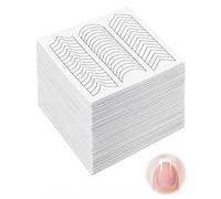BTACGWP 2400 Stickers French Manucure (100 Feuilles), Autocollant Ongle Blanc en Demi-Lune, Guides Auto-Adhésifs pour Lignes de Sourire Précises, Pochoirs pour Manucure DIY et Nail Art