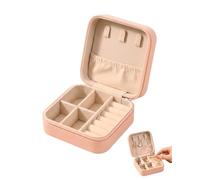 BTACGWP Boîte à bijoux de voyage personnalisée, 1× modèle rose portable avec miroir, organisateur compact anti-enchevêtrement pour protéger vos parures en déplacement