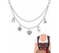 BTACGWP Chaîne Dirndl 1 Pièce | Fermoir Mousqueton & Breloques Edelweiss | Maintien Ferme du Tablier sans Marquer le Tissu lors des Festivals Oktoberfest
