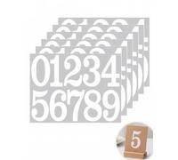 BTACGWP Chiffres Autocollants, 6 Feuilles Numéro Autocollant 10 cm (4 Pouces), Stickers Numérotés Blancs Imperméables en Vinyle, Haute Visibilité pour Boîte aux Lettres et Poubelle