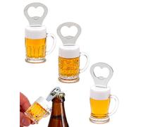 BTACGWP Décapsuleur Bière 3 Modèles Ouvre-Bouteille Forme Verre Acier Inoxydable, Aimant Frigo, pour Apéro BBQ