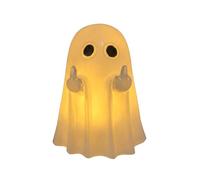 BTACGWP Figurine Fantôme en Résine, Lot de 1 avec Éclairage LED, Geste Rebelle, Veilleuse Nocturne Cosy pour Bureau, Bibliothèque & Cadeau Décalé Halloween