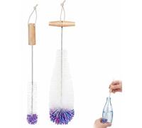 BTACGWP Goupillon Bouteille 2x Blanc à Manche pour Sodastream & Goulots Étroits - Brosse Nettoyage Hygiénique Profond Gourde, Biberon, Carafe