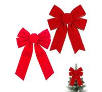 BTACGWP Grand Nœud Velours Rouge 23x33 CM, 1 pièce - Pré-noué Luxe, Qualité Supérieure pour Emballage Cadeau, Décoration Festive, Noël, Mariage ou Porte