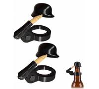 BTACGWP Lot de 2 Casques de Bouteille de Bière Salut du Soldat Noir, Bouchons de Protection Réutilisables et Anti-Poussière pour Fête, Barbecue et Cadeau pour Vétérans