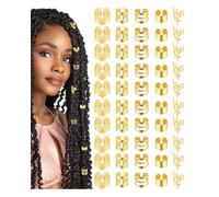 BTACGWP Lot de 50 Accessoires Cheveux Dreadlocks & Tresses, Bijoux Dorés 5 Modèles, Éléments Réglables Anti-Déchirement pour Style Quotidien & Événementiel, Adapté à Toutes Chevelures