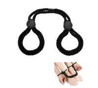 BTACGWP Menottes Coton Noir, Lot de 1 | Sangles Douces & Boucle Sécurité, Matière Respirante qui Protège la Peau pour Jeux Érotiques et Couple