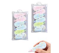 BTACGWP Pack de 6 Correcteurs à Ruban Blanc | Souris Correctrices Modèle Fleur | Glisse Parfaite Sans Résidu | Ergonomiques & Précision Exacte pour École, Bureau et Étudiants
