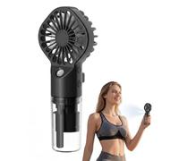 BTACGWP Ventilateur de poche silencieux, Compact & Léger, Rechargeable USB avec Brumisation Fraîche, Scénarios Hydratation Thermique pour Voyages & Extérieur, Autonomie Étendue 12H (Noir)