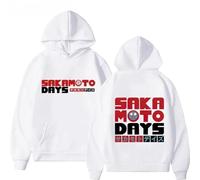 BTAISYDE Sweat À Capuche Anime Sakamoto Days, Sweat À Capuche Unisexe avec Poches, Style Harajuku (White,M)