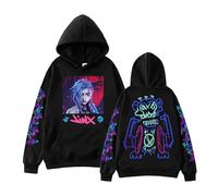 BTAISYDE Sweat À Capuche Arcane-Jinx Imprimé Haute Définition Coupe Décontractée Manches Longues Style Hip-hop (Black 3,Grand)