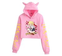BTAISYDE Sweat À Capuche Court Bocchi The Rock Anime, Pull À Manches Longues, Haut Décontracté, Style Harajuku (Pink A,S)