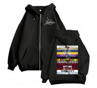BTAISYDE Sweat À Capuche Zippé Chris Brown 2025 Tour Sweat À Capuche Zippé Hommes Femmes Mode Hip Hop Sweatshirt Polaire Surdimensionné Vestes Casual XS-3XL-Black&c||3x_l