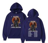 BTAISYDE Sweats À Capuche Rapper Chris Tour Brown 2026 Merch Sweats À Capuche Vêtements pour Hommes Sweatshirts Oversized Mode Hip Hop Manches Longues Pullovers XS-3XL-Dark Blue||x_l