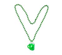 BTAKANPP Collier de perles à trois brins - Chope de bière LED - Collier irlandais - Décoration de fête - Collier en Y pour femme - Taille unique - Plastique - Sans pierre précieuse