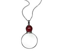 BTAKANPP Collier ras du cou en forme de poire avec pendentif loupe de style classique, Rouge, taille unique