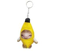 BTAKANPP Porte-clés en peluche avec pendentif en forme de chat - Banane - Jouet sonore - Chat banane, chat qui pleure, cordon de poignet, b, taille unique
