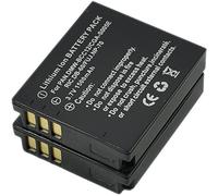 BTBAI Lot de 2 batteries + chargeur USB pour CGA-S005 CGAS005 S005A S005A/1B S005E S005E/1B DMW-BCC12 Lumix DMC-FS1 FS2 FX01 FX01A FX01K FX01S FX01W FX07 FX07K FX10 FX10 FX11 0A FX10. P FX10S FX100