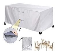 BTCCL Housse Salon De Jardin Rectangulaire, Patio Housse De Meuble Oxford Carré avec ÉVents, Vent ÉTanche PoussièRe, pour Table Chaise Meubles-Silver||60x60x60cm(24x24x24in)