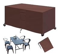 BTCCL Housse Salon De Jardin Rectangulaire, Patio Housse De Meuble Oxford Carré avec ÉVents, Vent ÉTanche PoussièRe, pour Table Chaise Meubles-Brown||205x104x71cm(81x41x28in)