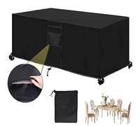 BTCCL Housse Salon De Jardin Rectangulaire, Patio Housse De Meuble Oxford Carré avec ÉVents, Vent ÉTanche PoussièRe, pour Table Chaise Meubles-Black||180x120x74cm(71x47x29in)
