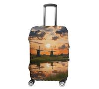 BTCOWZRV Belle vue des Pays-Bas Housse de bagage de voyage anti-poussière Housse de bagage pour valise épaisse élastique Protecteur de valise lavable Housses de bagages pour bagages de 48,3 à 81,3 cm,