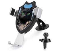 BTCOWZRV Black Cat Giant City Support de téléphone portable universel mains libres pour tableau de bord, pare-brise, grille d'aération
