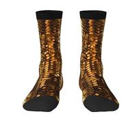 BTCOWZRV Chaussettes de sport fantaisie personnalisées 3D dorées à paillettes scintillantes pour homme et femme, 2 Noir-1, taille unique