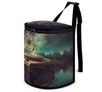 BTCOWZRV Dream Music Box Poubelle de voiture avec couvercle, grande capacité, sac poubelle de voiture à suspendre, étanche, étanche, sac poubelle de voiture portable et sac de rangement pour
