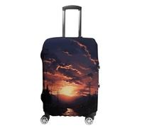 BTCOWZRV Dusk Scenery Housse de bagage de voyage anti-poussière Housse de bagage pour valise épaisse élastique protection lavable pour bagages de 48,3 à 81,3 cm, blanc, XL