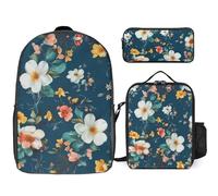 BTCOWZRV Ensemble sac à dos à crayons et sac à déjeuner pour homme et femme - Grande capacité - Sac à dos de voyage décontracté avec sangles réglables - Sac à dos d'ordinateur - Blanc, Taille unique,