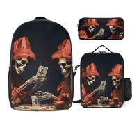 BTCOWZRV Ensemble sac à dos avec trousse à stylos et sac à déjeuner isotherme pour homme et femme, grande capacité, sac à dos de voyage décontracté avec sangles réglables, sac à dos d'ordinateur,