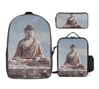 BTCOWZRV Ensemble sac à dos avec trousse à stylos et sac à déjeuner isotherme pour homme et femme - Grande capacité - Sac à dos de voyage décontracté avec sangles réglables - Sac à dos d'ordinateur -