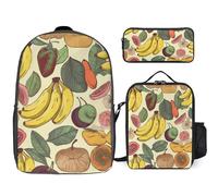 BTCOWZRV Ensemble sac à dos avec trousse à stylos et sac à déjeuner isotherme pour homme et femme, grande capacité, sac à dos de voyage décontracté avec sangles réglables, sac à dos d'ordinateur,