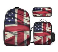 BTCOWZRV Ensemble sac à dos avec trousse à stylos et sac à déjeuner isotherme pour homme et femme - Grande capacité - Sac à dos de voyage décontracté avec sangles réglables - Sac à dos d'ordinateur -
