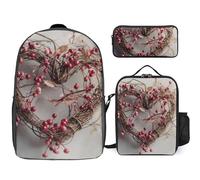 BTCOWZRV Ensemble sac à dos avec trousse à stylos et sac à déjeuner isotherme pour homme et femme, grande capacité, sac à dos de voyage décontracté avec sangles réglables, sac à dos d'ordinateur,