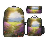 BTCOWZRV Ensemble sac à dos avec trousse à stylos et sac à déjeuner isotherme pour homme et femme - Grande capacité - Sac à dos de voyage décontracté avec sangles réglables - Sac à dos d'ordinateur -