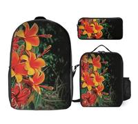 BTCOWZRV Ensemble sac à dos avec trousse à stylos et sac à déjeuner isotherme pour homme et femme, grande capacité, sac à dos de voyage décontracté avec sangles réglables, sac à dos d'ordinateur,