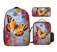 BTCOWZRV Ensemble sac à dos avec trousse à stylos et sac à déjeuner isotherme pour homme et femme, grande capacité, sac à dos de voyage décontracté avec sangles réglables, sac à dos d'ordinateur,
