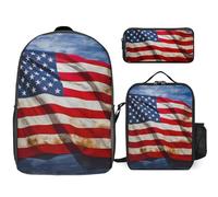 BTCOWZRV Ensemble sac à dos avec trousse à stylos et sac à déjeuner isotherme pour homme et femme - Grande capacité - Sac à dos de voyage décontracté avec sangles réglables - Sac à dos d'ordinateur -