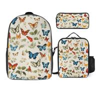 BTCOWZRV Ensemble sac à dos avec trousse à stylos et sac à déjeuner isotherme pour homme et femme, grande capacité, sac à dos de voyage décontracté avec sangles réglables, sac à dos d'ordinateur,