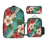 BTCOWZRV Ensemble sac à dos avec trousse à stylos et sac à déjeuner isotherme pour homme et femme - Grande capacité - Sac à dos de voyage décontracté avec sangles réglables, blanc, One Size, Sacs à