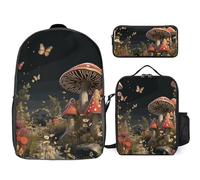 BTCOWZRV Ensemble sac à dos avec trousse à stylos et sac à déjeuner isotherme pour homme et femme - Grande capacité - Sac à dos de voyage décontracté avec sangles réglables - Sac à dos d'ordinateur -