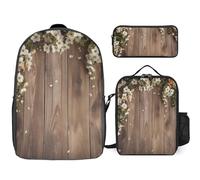 BTCOWZRV Ensemble sac à dos avec trousse à stylos et sac à déjeuner isotherme pour homme et femme, grande capacité, sac à dos de voyage décontracté avec sangles réglables, sac à dos d'ordinateur,