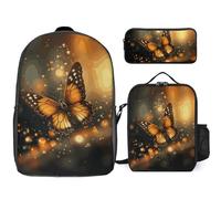 BTCOWZRV Ensemble sac à dos avec trousse à stylos et sac à déjeuner isotherme pour homme et femme, grande capacité, sac à dos de voyage décontracté avec sangles réglables, sac à dos d'ordinateur,