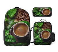 BTCOWZRV Ensemble sac à dos avec trousse à stylos et sac à déjeuner isotherme pour homme et femme, grande capacité, sac à dos de voyage décontracté avec sangles réglables, sac à dos d'ordinateur,