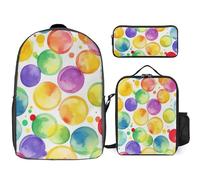 BTCOWZRV Ensemble sac à dos avec trousse à stylos et sac à déjeuner isotherme pour homme et femme - Grande capacité - Sac à dos de voyage décontracté avec sangles réglables, blanc, One Size, Sacs à