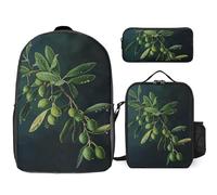 BTCOWZRV Ensemble sac à dos avec trousse à stylos et sac à déjeuner isotherme pour homme et femme - Grande capacité - Sac à dos de voyage décontracté avec sangles réglables - Sac à dos d'ordinateur -